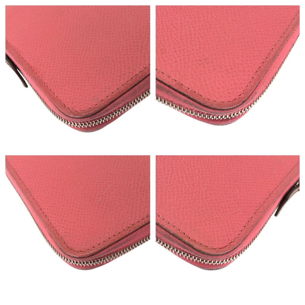 Hermes Azap Long Silk in Rose Azalea Pink Silver Veau Wallet Zip Around — view 3