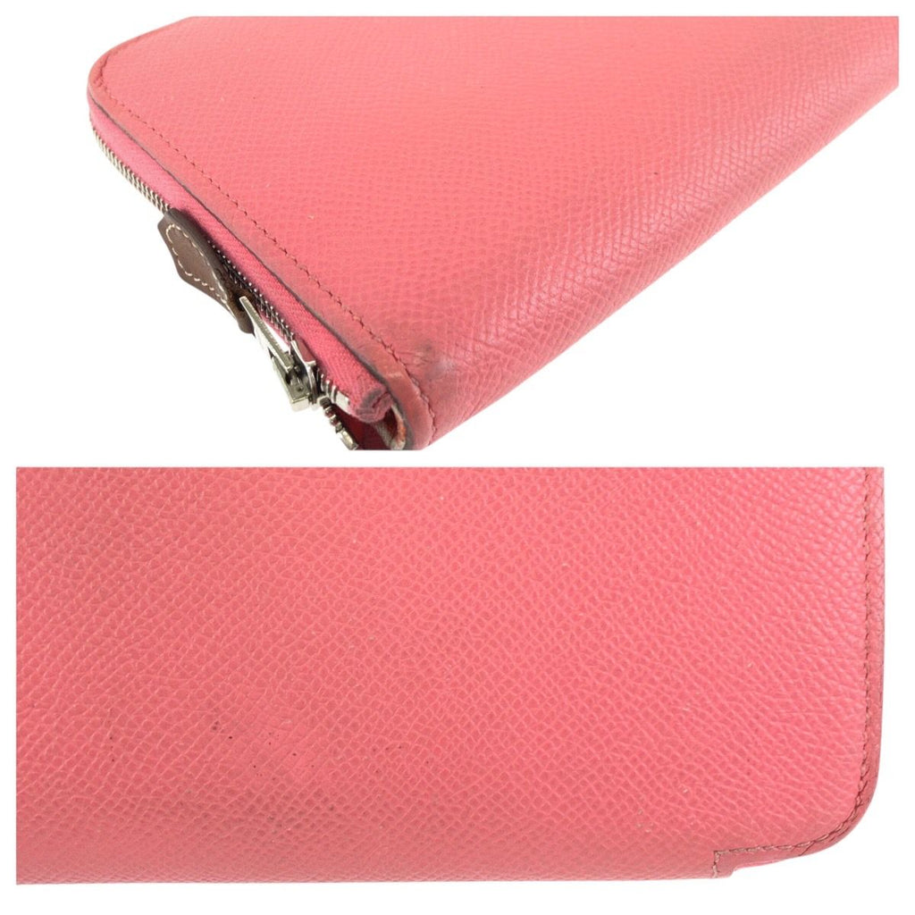 Hermes Azap Long Silk in Rose Azalea Pink Silver Veau Wallet Zip Around — view 6