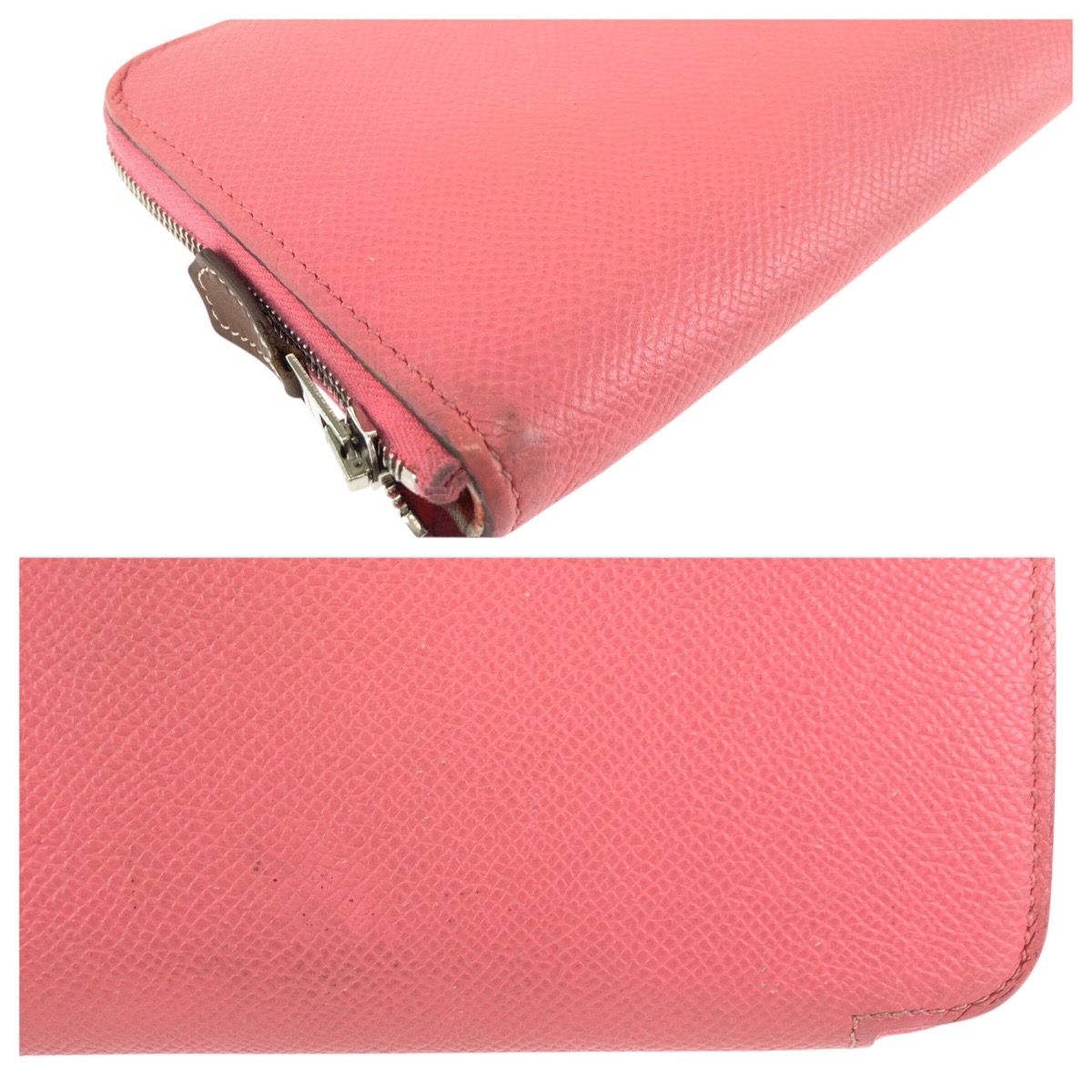 Hermes Azap Long Silk in Rose Azalea Pink Silver Veau Wallet Zip Around — view 6