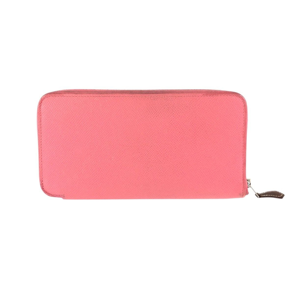 Hermes Azap Long Silk in Rose Azalea Pink Silver Veau Wallet Zip Around