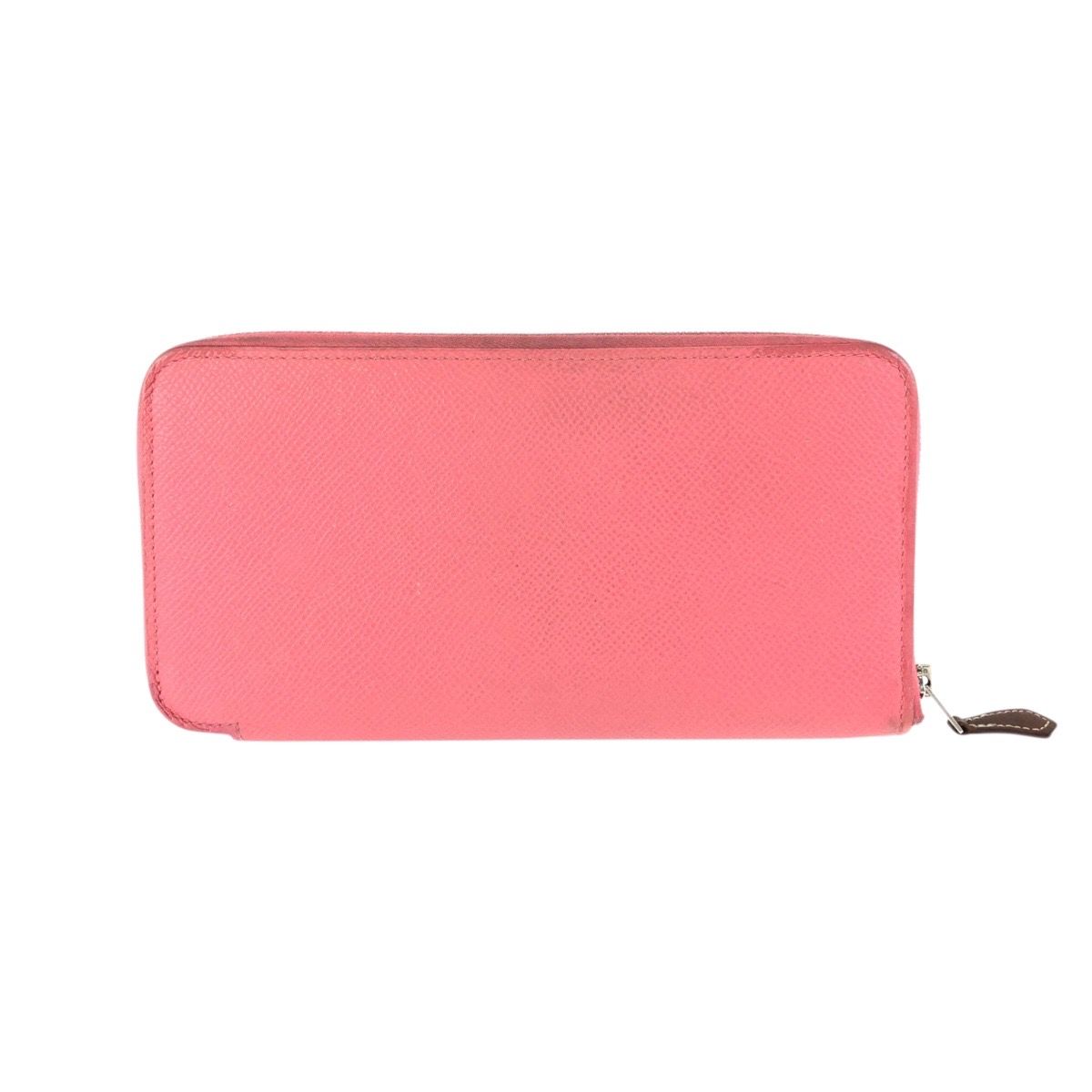 Hermes Azap Long Silk in Rose Azalea Pink Silver Veau Wallet Zip Around