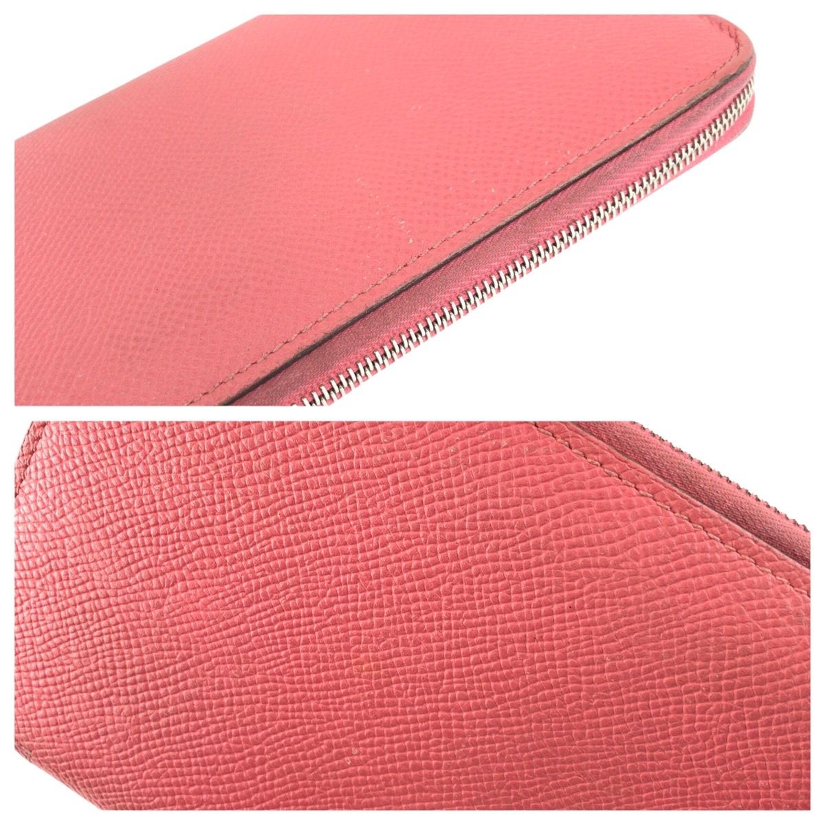 Hermes Azap Long Silk in Rose Azalea Pink Silver Veau Wallet Zip Around — view 7