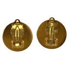 Chanel CC Logo Black Gold Wood Plated Earrings — view 2