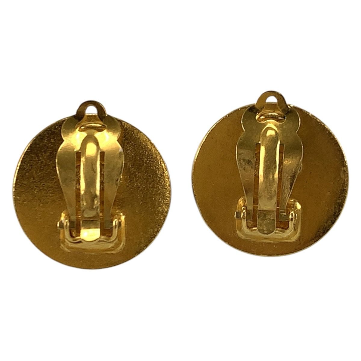 Chanel CC Logo Black Gold Wood Plated Earrings — view 2