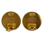 Chanel CC Logo Black Gold Wood Plated Earrings — view 3