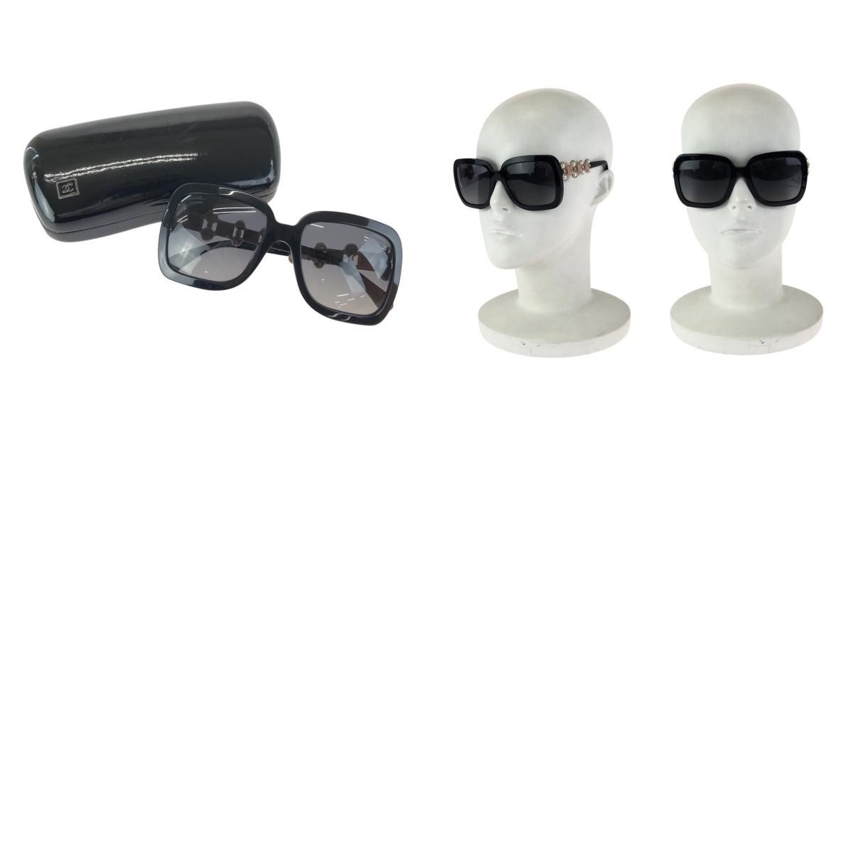 Chanel Bijou CC Logo Limited Edition Black Pink Gold Acetate Sunglasses Eyewear — view 9