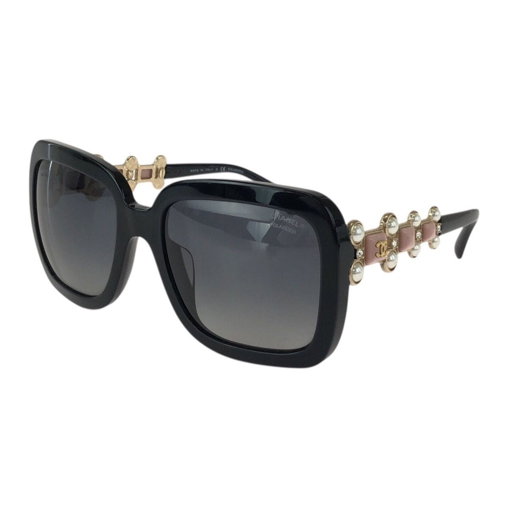 Chanel Bijou CC Logo Limited Edition Black Pink Gold Acetate Sunglasses Eyewear