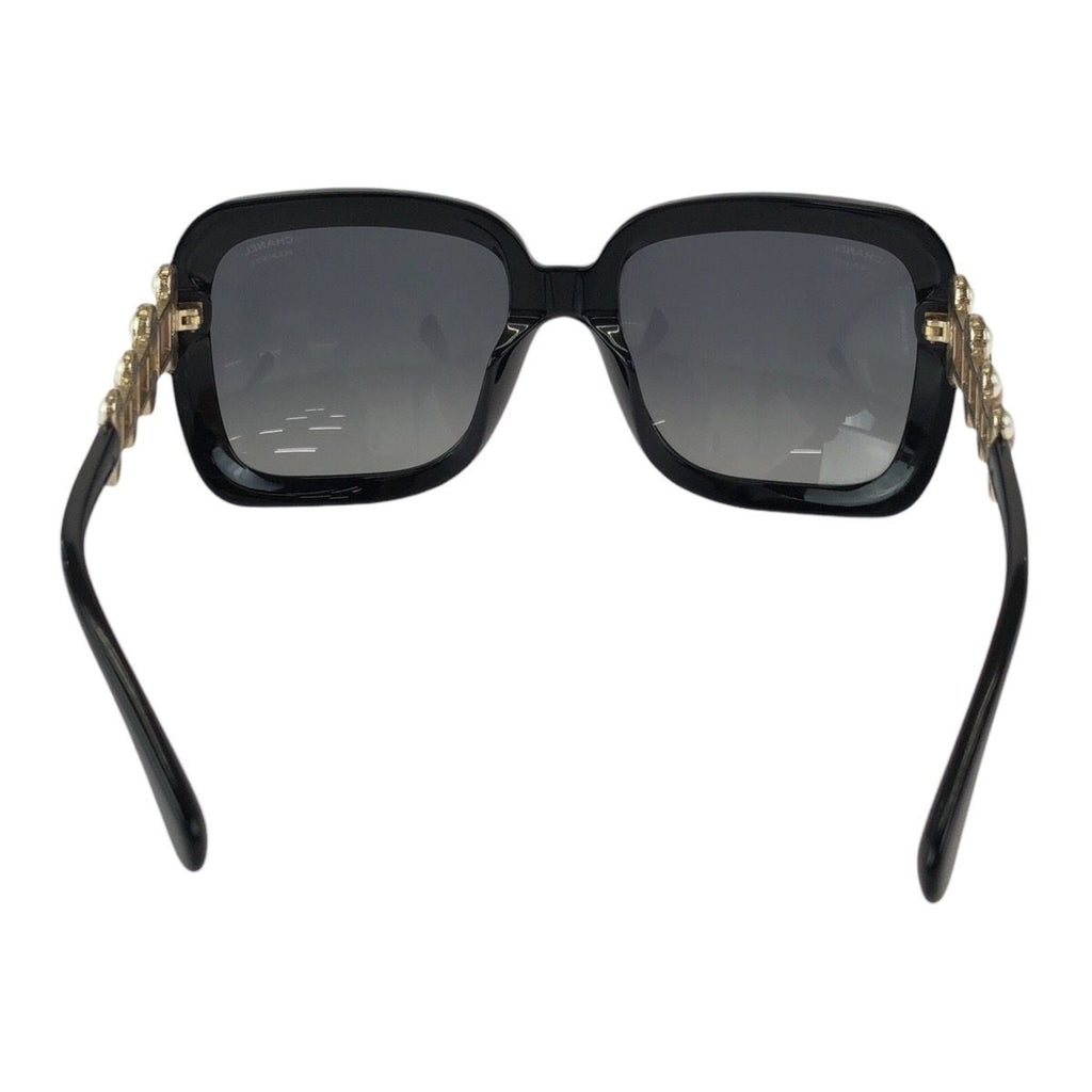 Chanel Bijou CC Logo Limited Edition Black Pink Gold Acetate Sunglasses Eyewear — view 3