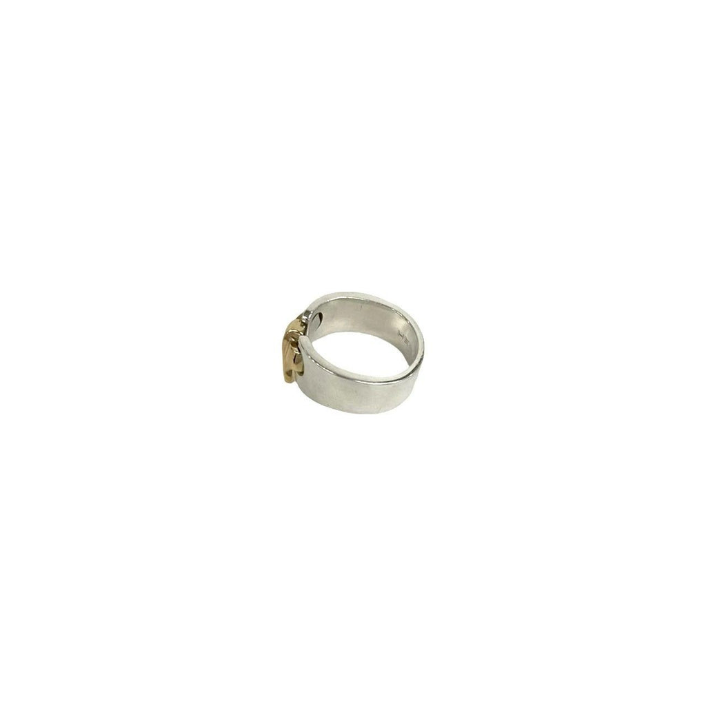 Hermes Russet Ribbon Ring 925 Sterling Silver Gold — view 4