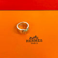 Hermes Russet Ribbon Ring 925 Sterling Silver Gold