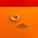 Hermes Russet Ribbon Ring 925 Sterling Silver Gold