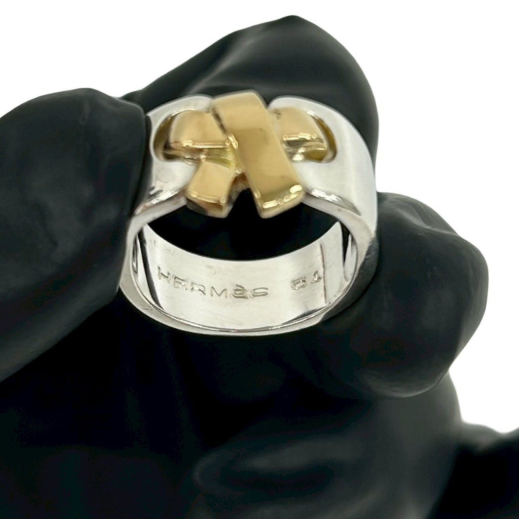 Hermes Russet Ribbon Ring 925 Sterling Silver Gold — view 3