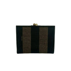 Fendi Vintage Pecan Leather Kiss Lock Bifold Wallet Brown Black — view 2