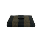 Fendi Vintage Pecan Leather Kiss Lock Bifold Wallet Brown Black — view 6