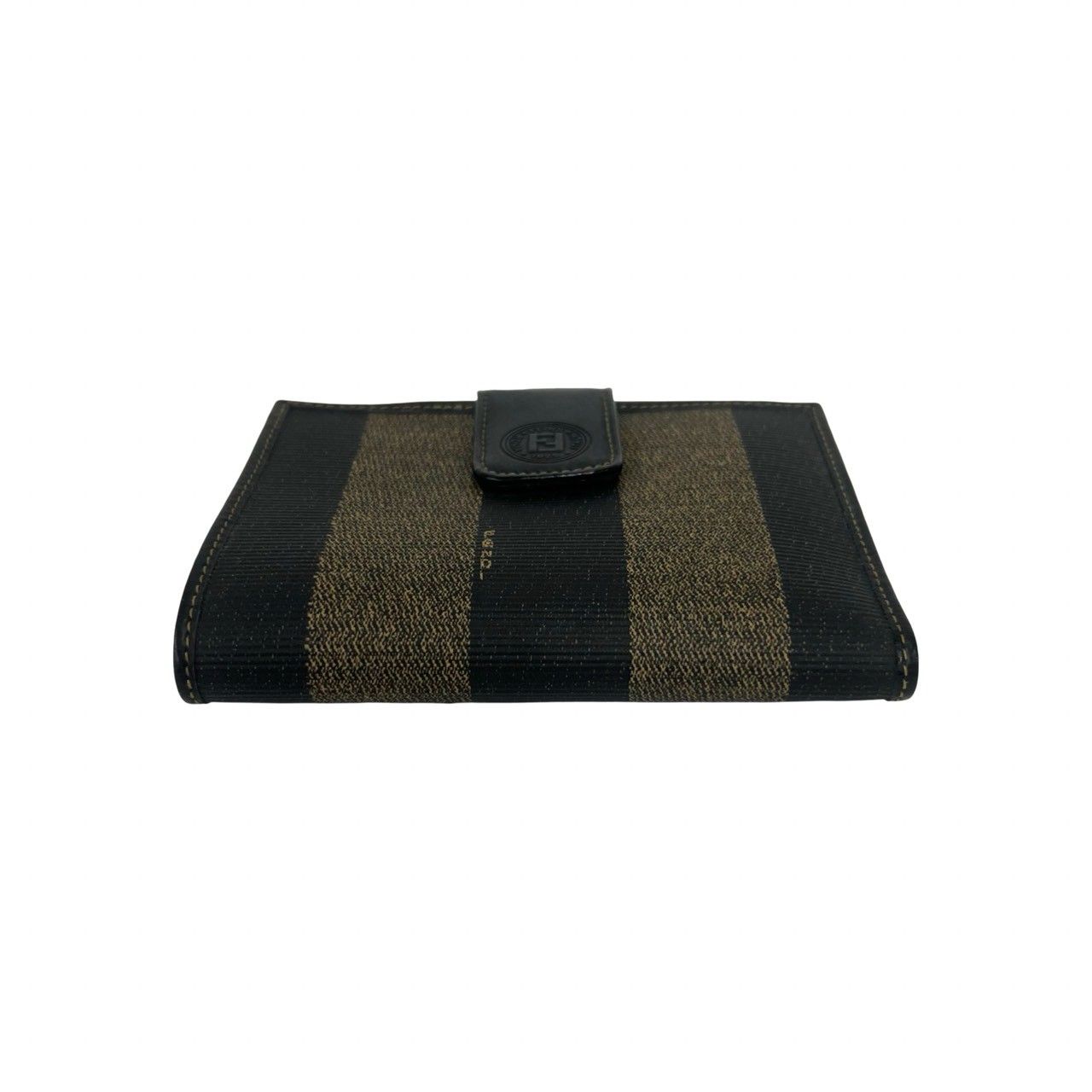 Fendi Vintage Pecan Leather Kiss Lock Bifold Wallet Brown Black — view 6
