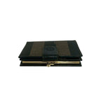 Fendi Vintage Pecan Leather Kiss Lock Bifold Wallet Brown Black — view 3
