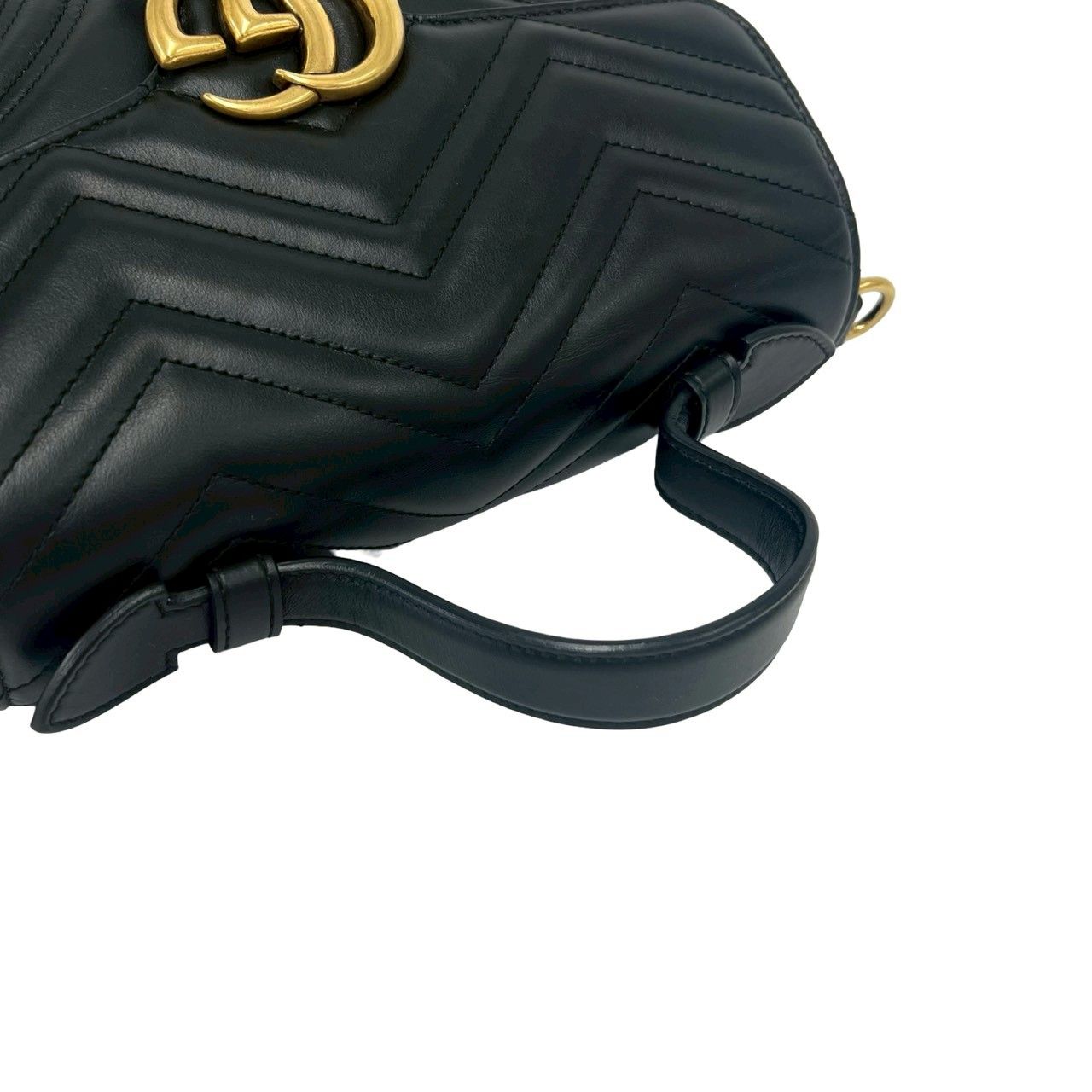 Gucci GG Marmont Leather 2-Way Shoulder Bag Pochette Black — view 4