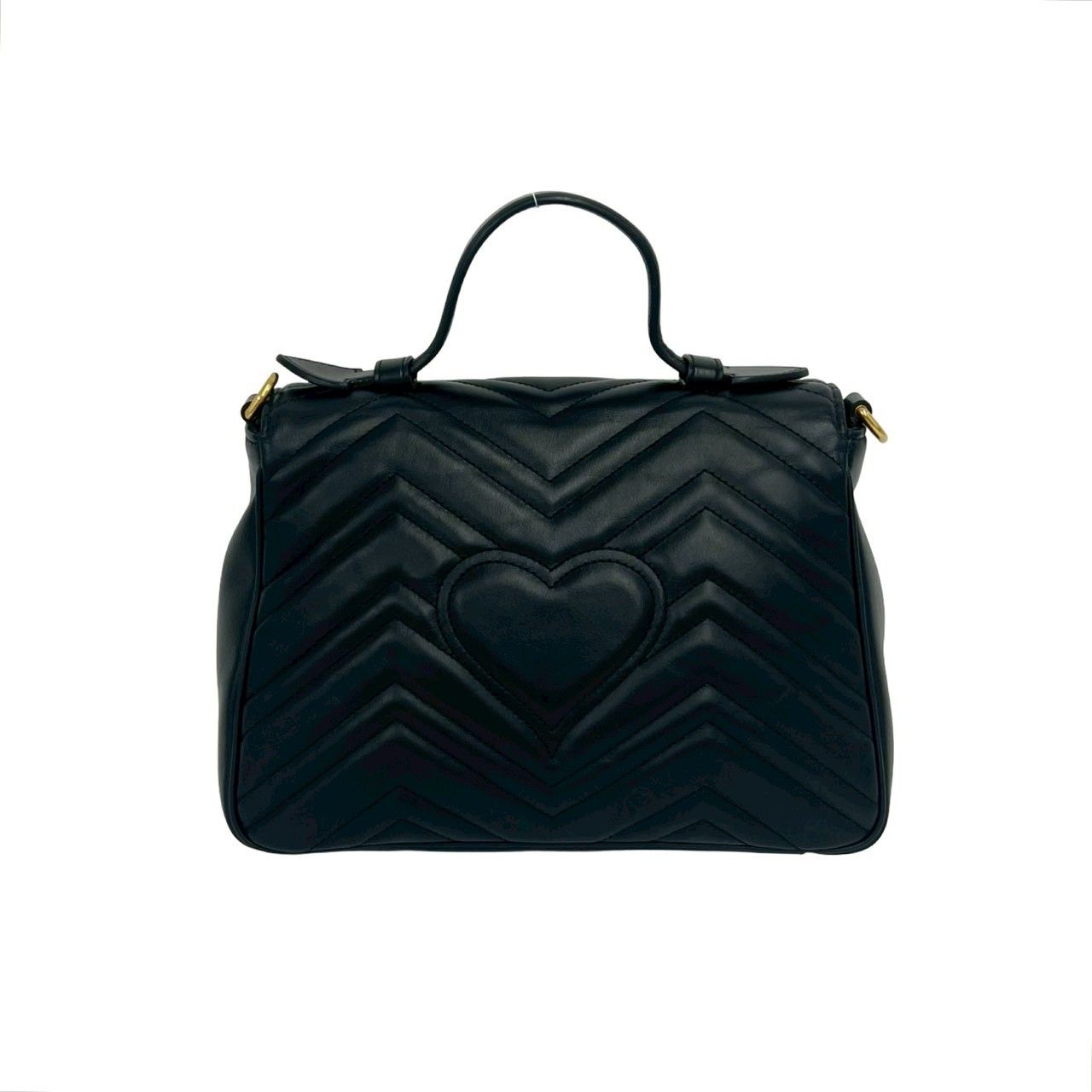 Gucci GG Marmont Leather 2-Way Shoulder Bag Pochette Black — view 3