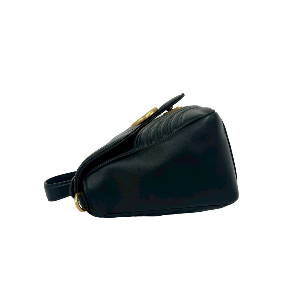 Gucci GG Marmont Leather 2-Way Shoulder Bag Pochette Black — view 5