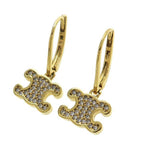 Celine Triomphe Rhinestone Earrings — view 4