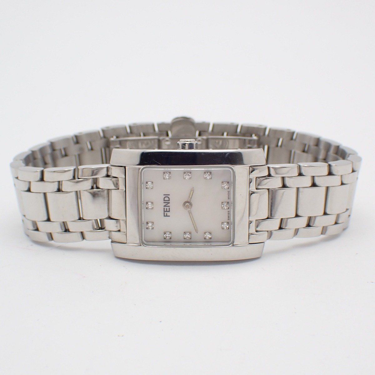 Fendi Classico Quartz Watch Diamond Shell Dial SS — view 2