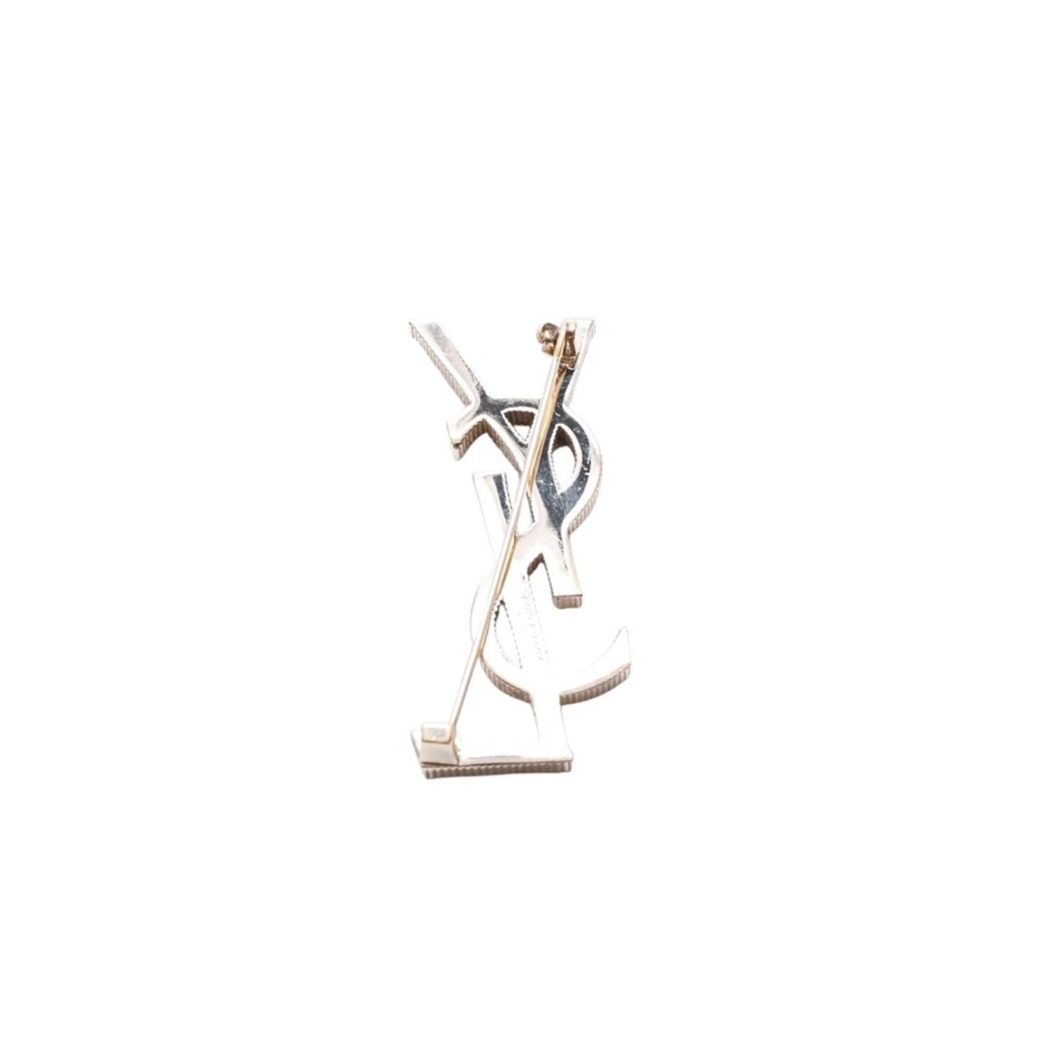 Saint Laurent Yves Brooch Cassandra Logo Opium Gold — view 7