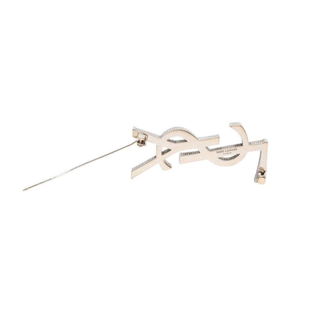 Saint Laurent Yves Brooch Cassandra Logo Opium Gold — view 2