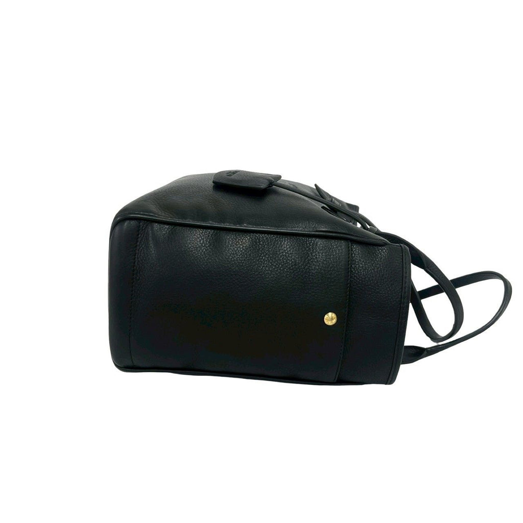 Loewe Box Heritage Logo Embossed Leather Tote Boston Bag Black — view 6