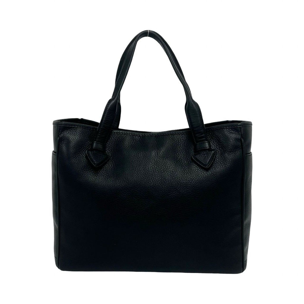 Loewe Box Heritage Logo Embossed Leather Tote Boston Bag Black — view 3