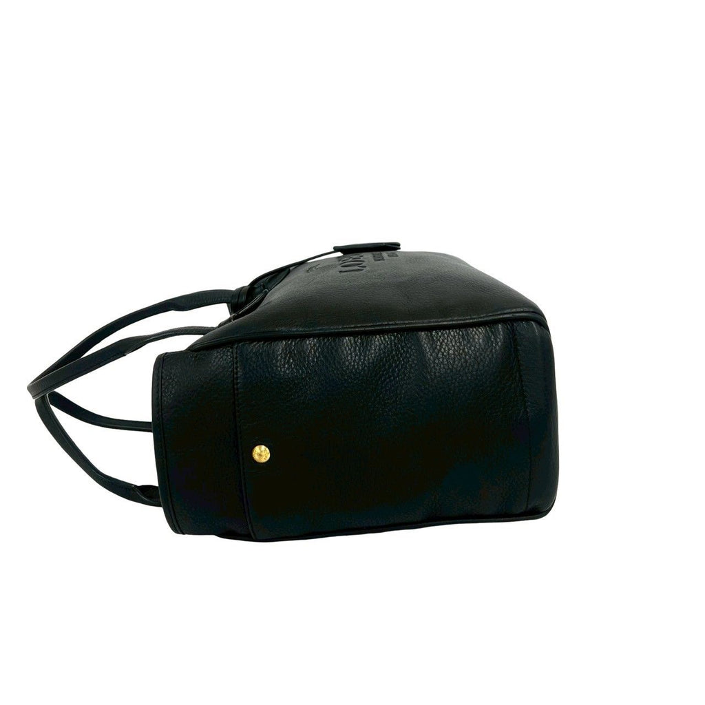 Loewe Box Heritage Logo Embossed Leather Tote Boston Bag Black — view 5