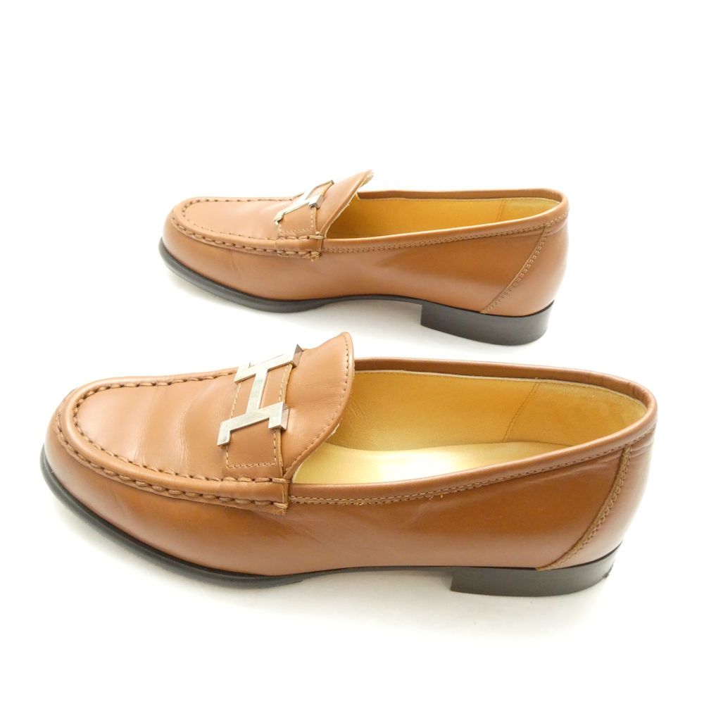 Hermes Constance Loafers 35.5 Leather Shoes Camel — view 2