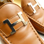 Hermes Constance Loafers 35.5 Leather Shoes Camel — view 5