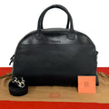 Loewe Log Leather 2-Way Boston Bag Black