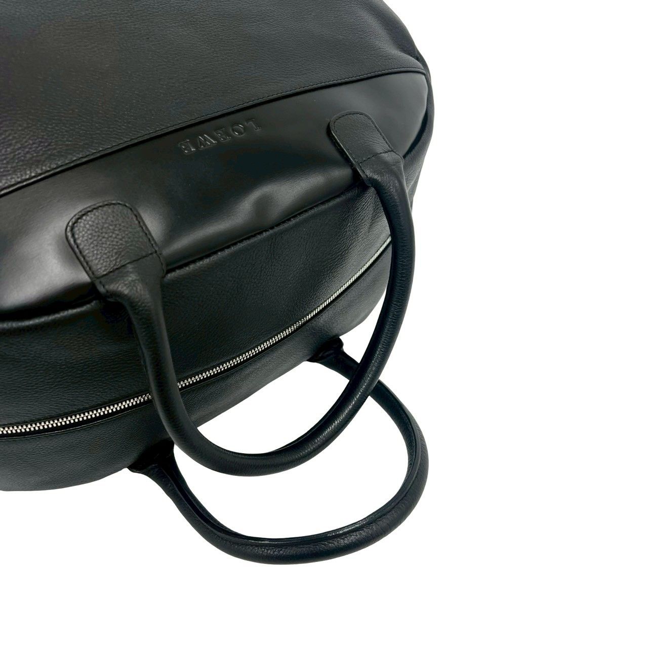 Loewe Log Leather 2-Way Boston Bag Black — view 4