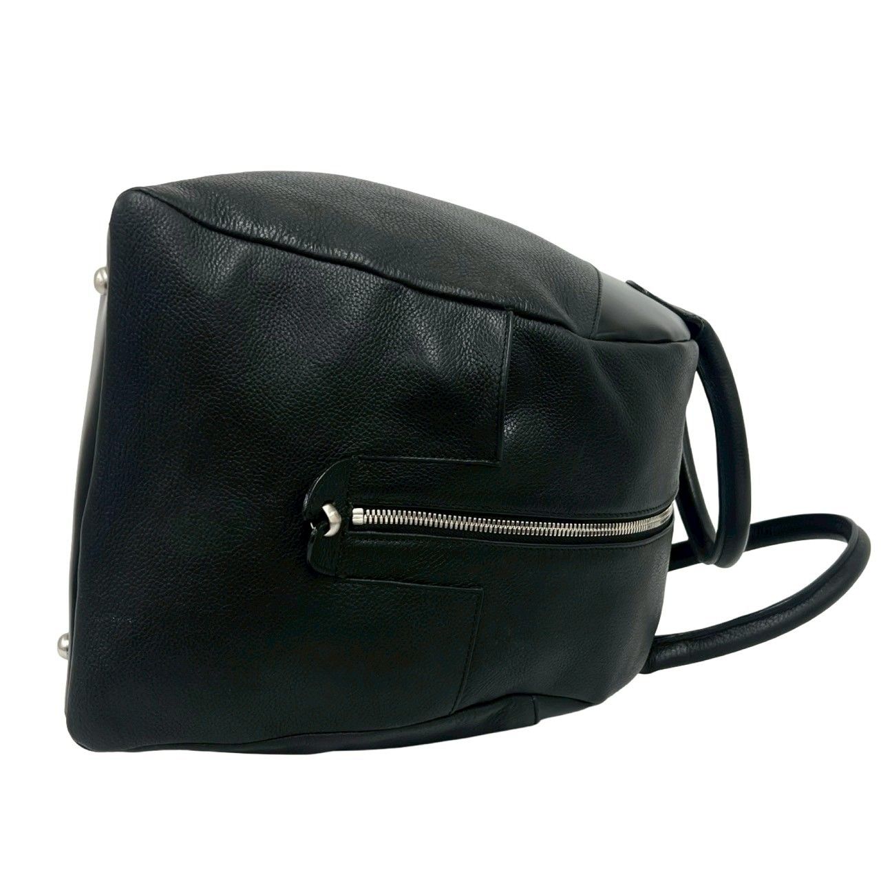 Loewe Log Leather 2-Way Boston Bag Black — view 6