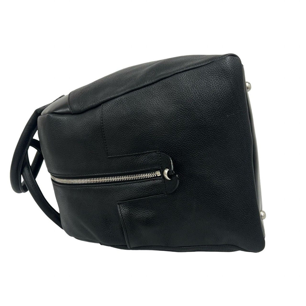Loewe Log Leather 2-Way Boston Bag Black — view 5