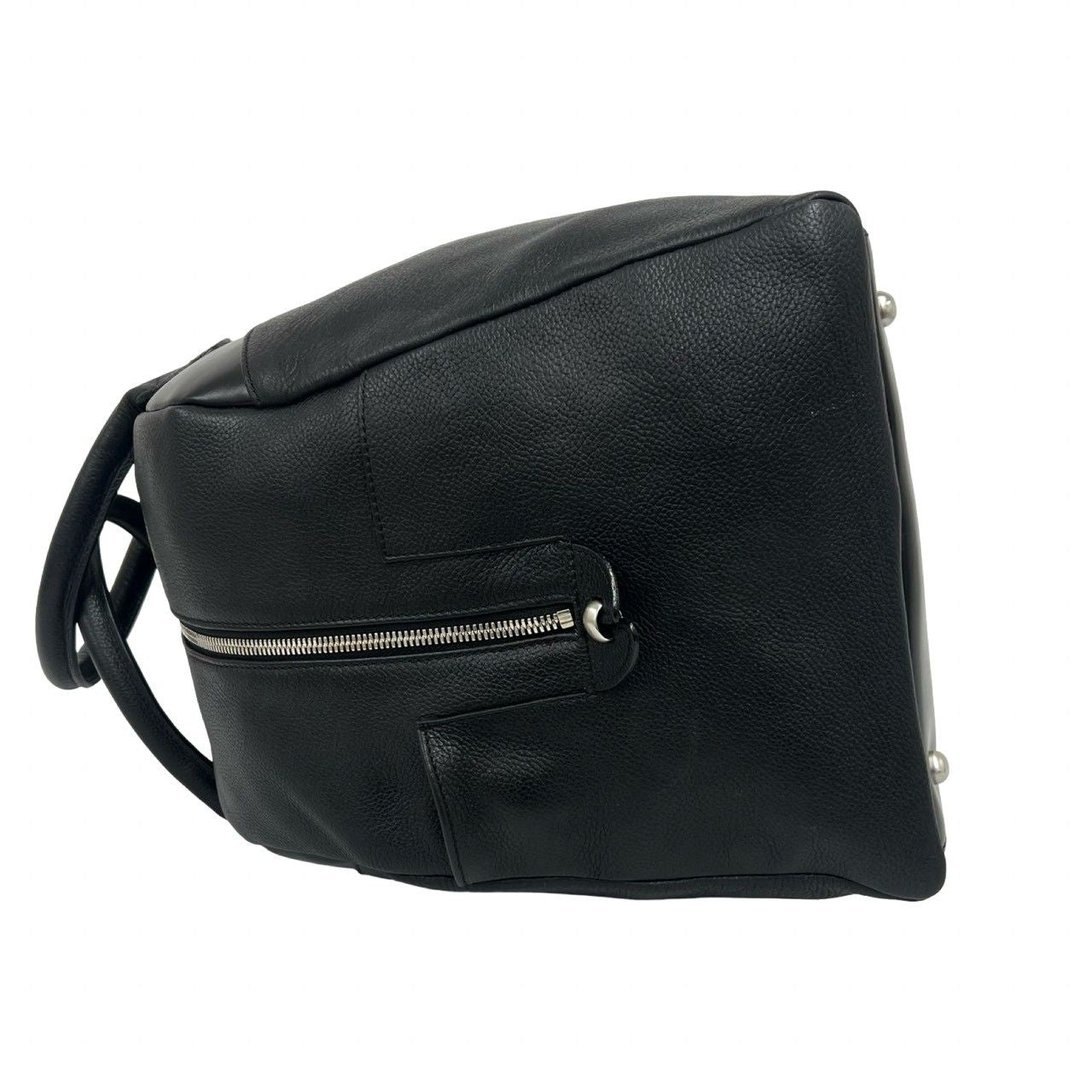 Loewe Log Leather 2-Way Boston Bag Black — view 5