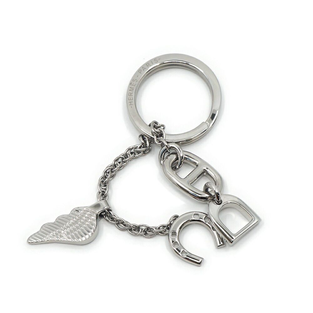 Hermes Bon Voyage Charm Silver Strap Keychain