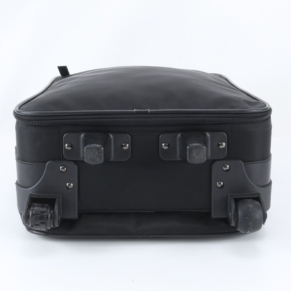 Prada Tessuto Nylon Saffiano Leather Suitcase Carry Case Bag Black — view 7