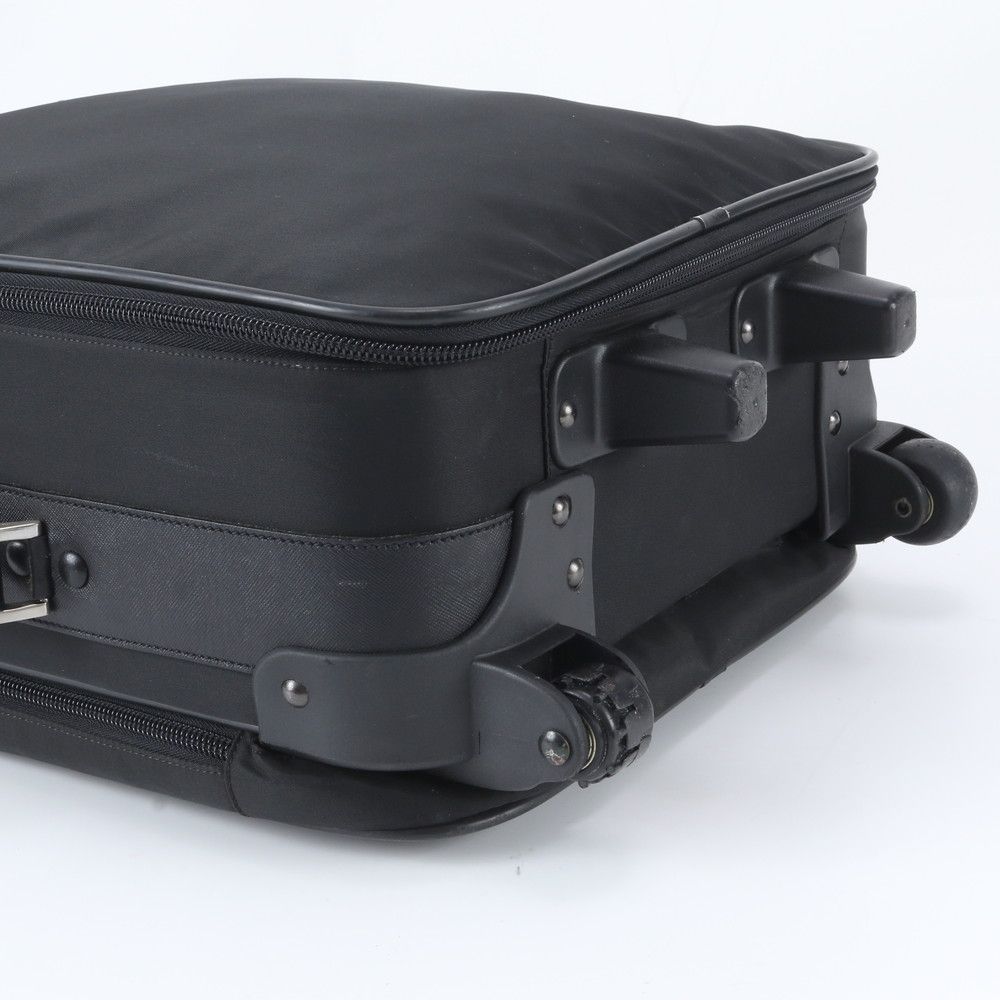 Prada Tessuto Nylon Saffiano Leather Suitcase Carry Case Bag Black — view 5