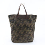 Fendi Zucca Leather Nylon Tote Shoulder Hand — view 3