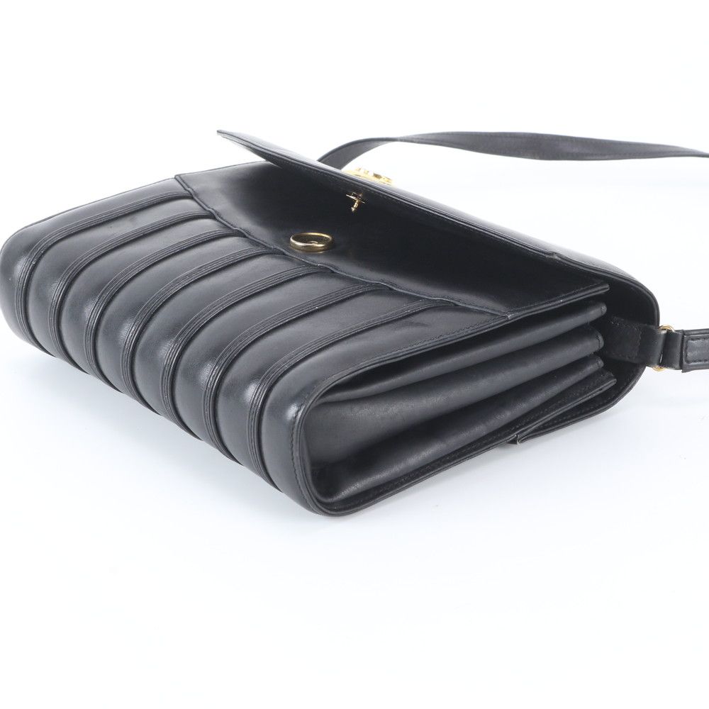 Gucci Vintage Leather Shoulder Bag Crossbody Black — view 4
