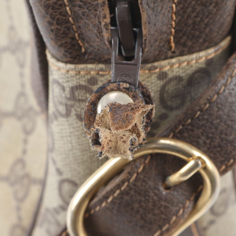 Gucci GG Supreme Leather Shoulder Bag Crossbody Brown — view 8