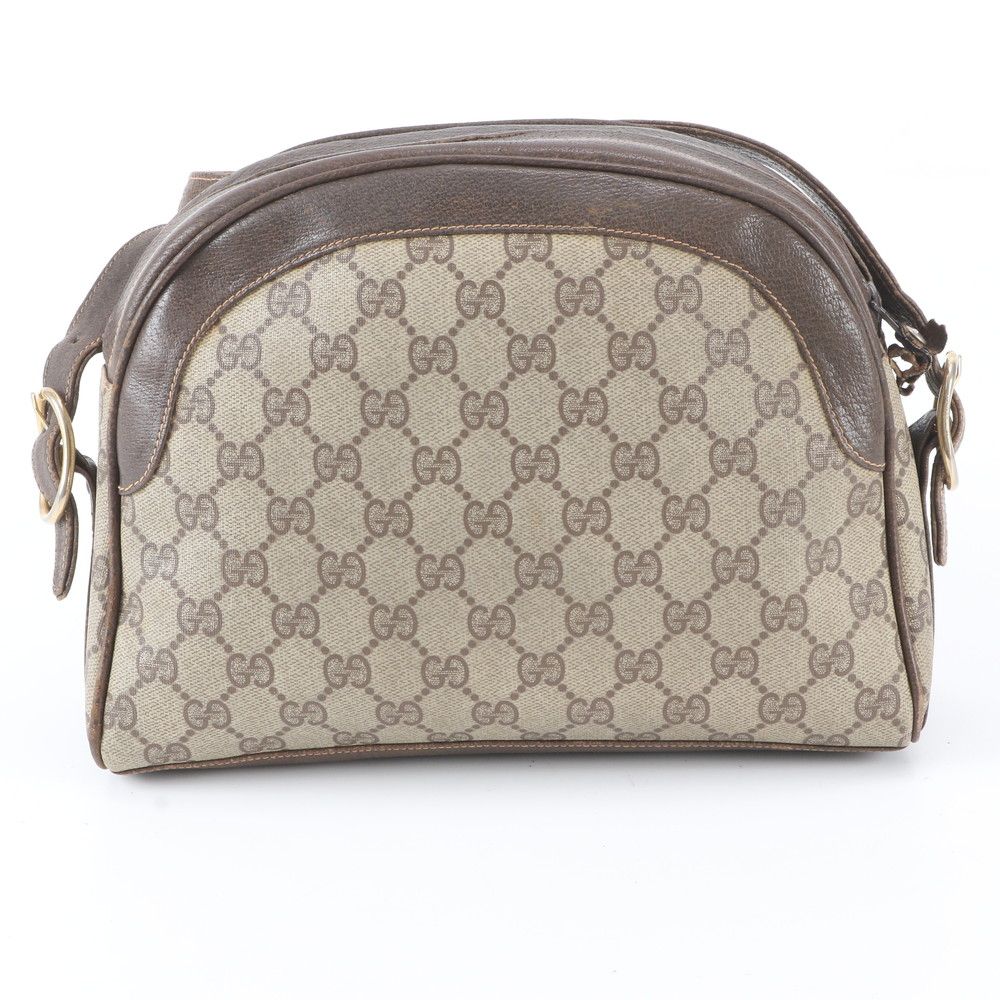 Gucci GG Supreme Leather Shoulder Bag Crossbody Brown — view 3