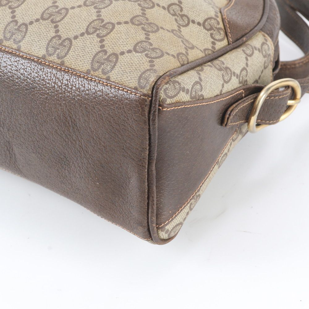 Gucci GG Supreme Leather Shoulder Bag Crossbody Brown — view 4