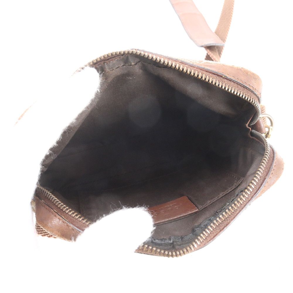 Gucci GG Canvas Leather Shoulder Bag Crossbody Brown — view 7