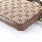 Gucci GG Canvas Leather Shoulder Bag Crossbody Brown — view 4
