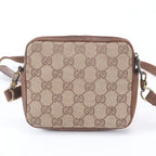 Gucci GG Canvas Leather Shoulder Bag Crossbody Brown — view 3