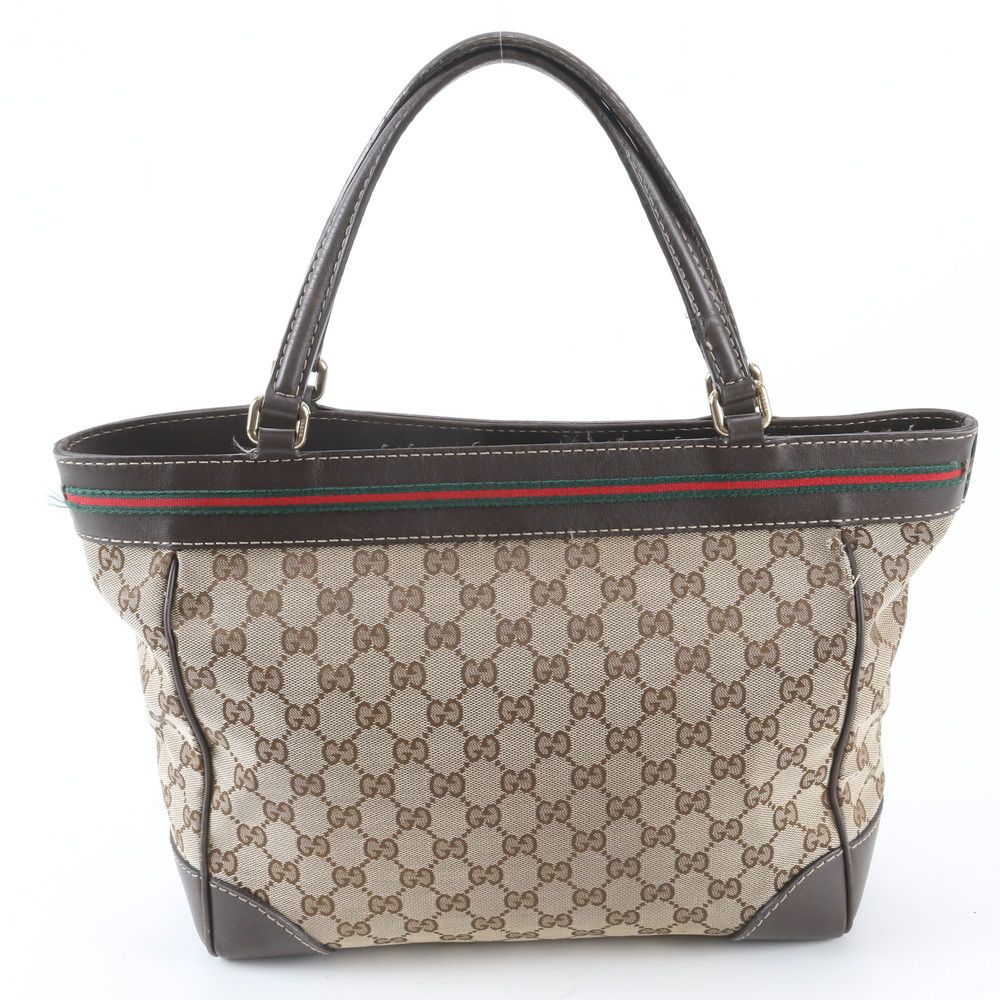 Gucci GG Canvas Sherry Line Mayfair Leather Tote Shoulder Hand — view 3