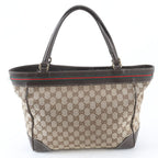 Gucci GG Canvas Sherry Line Mayfair Leather Tote Shoulder Hand — view 3